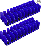 Plier Orgainzer, 2 Pack Pliers Orgainzer Rack, 20 Slots Extendable Screwdriver Organizer with Non-Slip Rubber Base, Fits 3" H, Toolbox Organizer for Pliers, Wrenches, Screwdrivers,Blue