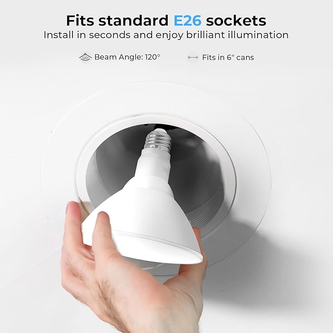 PAR38 LED Outdoor Flood Light Bulbs, 100W Equivalent, 5000K Daylight White, Dimmable Waterproof LED Floodlight for Porch Yard Garage, E26 Base 1050LM, 13W, 15,000 Hrs, 6 Pack