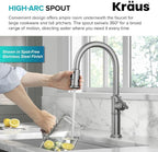 KRAUS Allyn Traditional Industrial Pull-Down Single Handle Kitchen Faucet in Matte Black, KPF-4100MB
