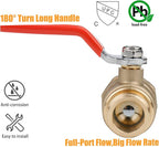 WHK Water Heater Drain Valve 3/4"MIP X 3/4" Male GHT Connection to drain or Flush Hot Water Heater Faster and Easy Big Full Port (Lead-Free Brass,2 Inch Shank with Long Handle,Straight)