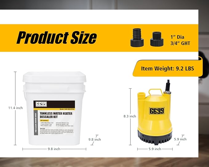 Tankless Water Heater Flushing Kit Just add Vinegar Descaler Easy to Clean Water Heaters SUB 1600 KIT02