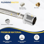 8 Inch Flexible Toilet Connector Extension, 7/8 female x 7/8 male Hose Adapter, Stainless Steel Braided Hose to Toilet Tank Compatible,1 pcs