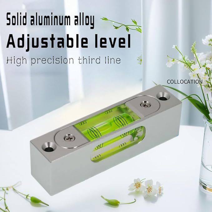 High precision aluminum alloy metal adjustable level bubble small square bar luminous magnetic length 90 hole pitch 78MM