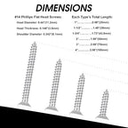 Black Head 50 PCS #14X2-1/2(2.5 inch) Stainless Steel Phillips Flat Head Wood Screws,Stainless Steel 18-8 A2(304) Screw,Home Screw Kit by QISHENG