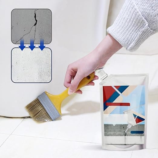 2026 New Concrete Crack Filler, Heavy-Duty Concrete Crack Repair Adhesive with Fill Tip– Quick-Drying Waterproof Sealer for Outdoor Concretes, Home Repairs, and Renovations (White, 500G)