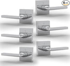 Mega Handles Prime Dummy Door Handles - 6 Pack Heavy Duty Chrome Door Handles, Non-Turning Door Handle for Closet & French Doors, Single Side, Fits All Standard Doors - Polished Chrome