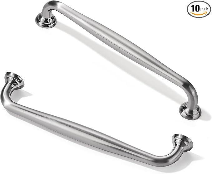 TUNNY 10 Pack Cabinet Handles-3.8"/96mm Screw Spacing Brushed Nickel Furniture Hardware Handles for Kitchen Cabinets Bedroom Dresser Wardrobe Cabinet Pulls