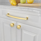 Asidrama 10 Pack 6.3 Inch(160mm) Hole Centers Kitchen Cabinet Handles, Brushed Gold Cabinet Pulls Kitchen Cabinet Hardware for Cupboard Drawer Pulls