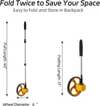 Measuring Wheel in Feet, Rolling Measuring Wheel for Construction, Outdoor Walking Measuring Wheel, Telescopic Wheel Measurement Roller, One Key to Reset, 6 Inch, Up to 9999Ft