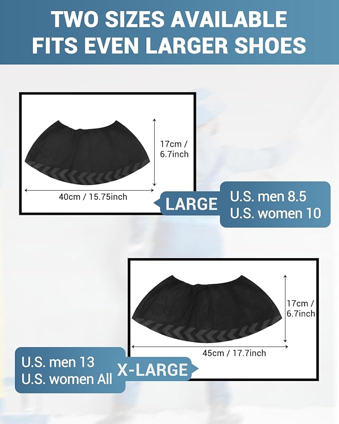100 Count Shoe Covers Disposable Non-Slip, Premium Cloth Boot Covers, Slip-resistant, Durable, Breathable, Non-toxic, Recyclable