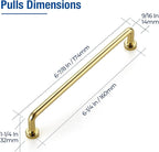 JOY DECOR Cabinet Pulls – 6-1/4 Inch Hole Center, Polished Brass, 20 Pack, Zinc Alloy Cabinet Handles for Drawers & Cupboard – Vintage Style Hardware for Kitchen, Bathroom, Dresser, Furniture Makeover