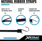 XSTRAP STANDARD Multiple Size Natural Rubber Tarp Bungee Straps Tie Down Cords with S Hooks Heavy Duty Ideal for Securing Tarps - 20 Pack