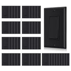 AIDA Single Pole Rocker Decora Light Switch, 15 Amp Self-grounding Electrical Light Switches, Residential Grade, UL Listed (50, Glossy Black, Wall Plate Included)