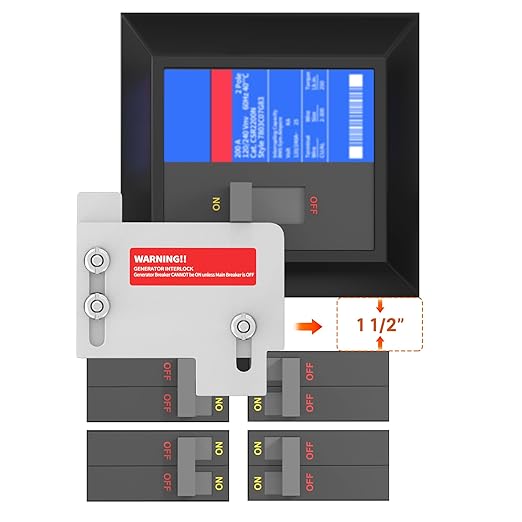 Generator Interlock Kit Fit for Horizontal Main Cutler Hammer CH Series TAN Breaker 150 or 200 amp Panels,1 1/2 Inch Space Between Main & Generator Breaker