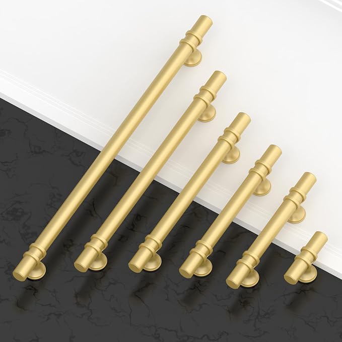 Asidrama 10 Pack 12.6 Inch(320mm) Brushed Gold Kitchen Cabinet Handles, Cabinet Pulls Kitchen Cabinet Hardware Cupboard Handles Drawer Pulls