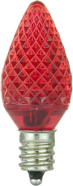 Sunlite 41289 LED C7 Holiday Decorative Light Bulb, 0.4 Watts, E12 Candelabra Base, Faceted Christmas-Lights; Nightlight, Green and Red Combo 24 Count