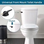 Universal Metal Front Mount Toilet Handle Replacement Kit Compatible with Kohler Toilet Tank Parts, Toilet Flush Lever Handle with Flapper Chains, Oil Rubbed Bronze