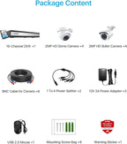 ZOSI Full 1080p 16 Channel Home Security Camera System with AI Human Vehicle Detect, 8 x 1080p Weatherproof CCTV Bullet Dome Camera Outdoor, H.265+ 16CH DVR with 2TB HDD, Night Vision, Alert Push