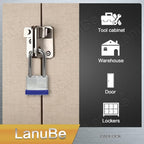 LanuBe Laminated Padlock 1-9/16inch (40mm) Long Shackle 48 Pack Keyed Alike, Blue Plastic Hoop, Bulk Locks for Warehouse, School