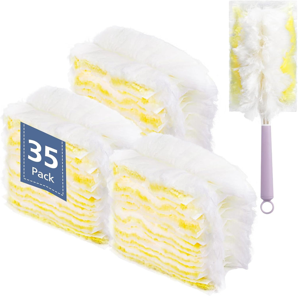 Duster Refills,35 Count Disposable Duster Refill Heavy Duty Dusters Refills Replacement Head,Yellow