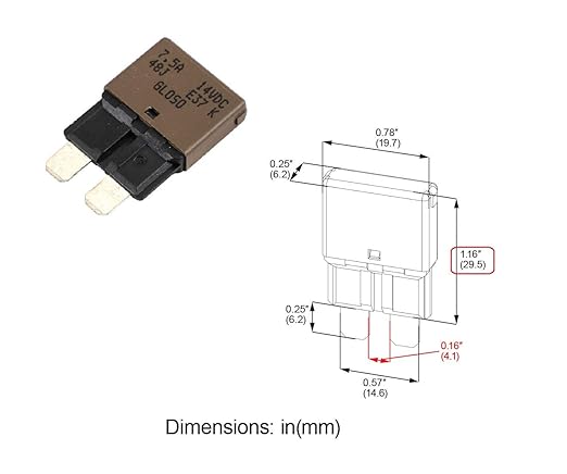 GLOSO Circuit Breakers E37 Auto (T1) Reset Low Profile ATC/ATO - (7.5A - 3 Pack)