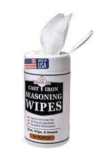 Cookware Care Cast Iron Seasoning Oil Wipes, 50 Count, Made in USA with Grapeseed Oil for Cast Iron Skillet, Blackstone Griddle - Ideal Blackstone Accessories Gift for Men/Dad