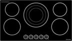 ThermoMate 36 Inch Electric Cooktop, 5 Burners Knob Control Built-in Ceramic Cooktop, 30" Radiant Electric Stove Top of 9000W with 9 Heat Levels, Hot Surface Indicator, 220-240v, Hard Wired