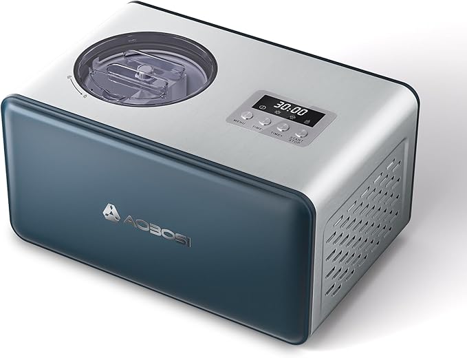 AAOBOSI Electric Ice Cream Maker with Compressor, Ice Cream Maker Machine No Pre Freezing, Ice Cream Machines for Home, Small Homemade Gelato Maker with 4 Modes, 1.61 Quart