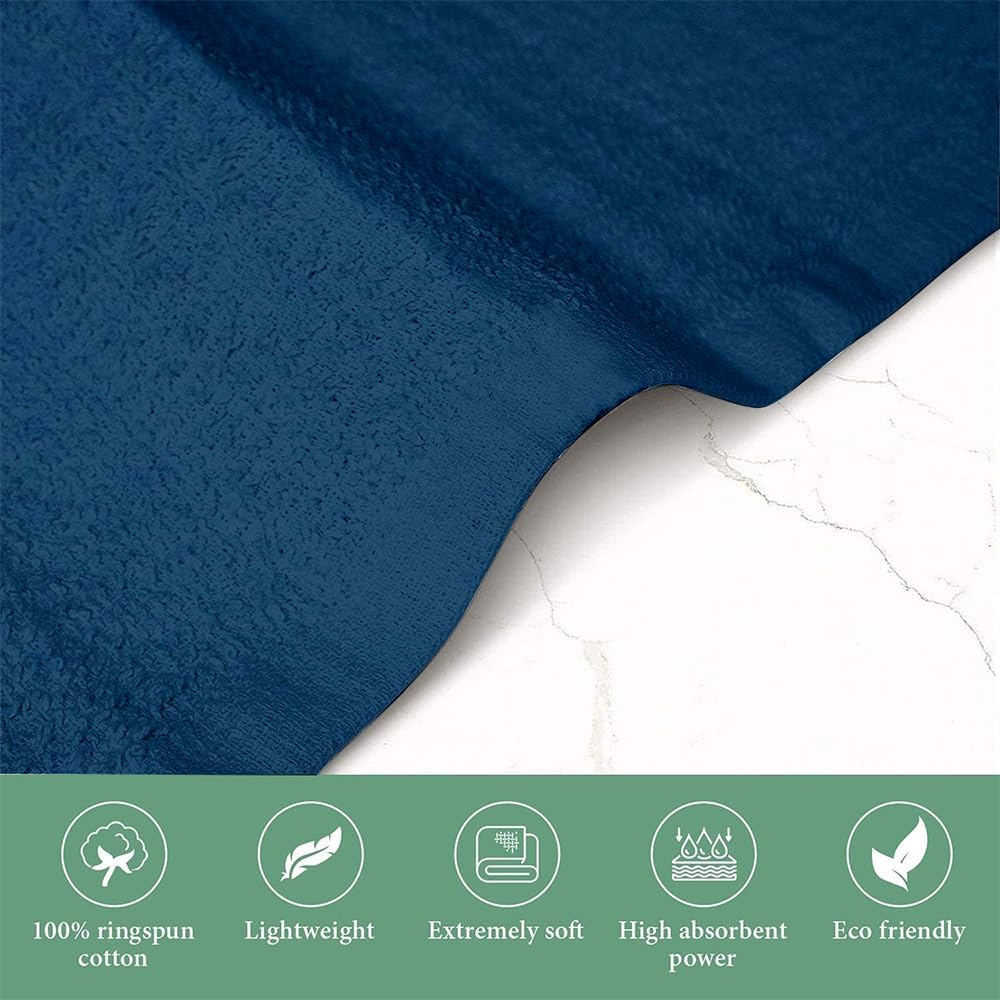 Bar Mop Blue Stripe 6 lbs 16x19 Pack of 24, 100% Cotton Double Stitched Route Ready Absorbent Kitchen Towel Dish Towels and Dishcloths Towels Sets Washcloth Kitchen Towels