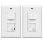 TOPGREENER Paddle Dimmer Switch for 200W Dimmable LED/CFL Lights, 3-Way/Single Pole with LED Slide Dimmer, Neutral Wire Not Required, Wall Plate Included, TGSDS3-W, White, 2 Pack