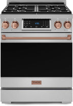 Gordon Ramsay by THOR Kitchen 30 Inch Professional Liquid Propane Range with Tilt Panel Touch Control in Stainless Steel/Rose Gold