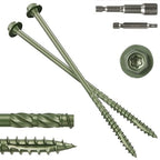 #14 x 8 Wood Structural Screws 50 Pack Hex Head Lag Screws, Rust Resistant Timber Screws for Timber/Log/Landscaping Wood (Green)