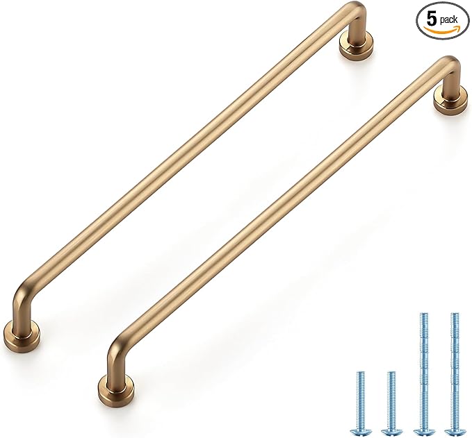 JOY DECOR Cabinet Pulls – 7-1/2 Inch Hole Center, Champagne Bronze, 5 Pack, Zinc Alloy Cabinet Handles for Drawers & Cupboard – Vintage Style Hardware for Kitchen, Bathroom, Dresser