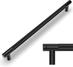 Amerdeco 10 Pack Matte Black Knurled Cabinet Pulls 9 Inch Center to Center Kitchen Cabinet Handles for Drawer Dresser, Cupboard and Wardrobe ZH0031…