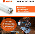 GoodBulb 28-Watt 48 Inch T8 Fluorescent Light Bulb | 5000K Daylight White Color | Medium Bi-Pin Base | 2970 Lumens 86 CRI 36000 Life Hours | Instant/Programmed Start | Pack of 30 Bulbs