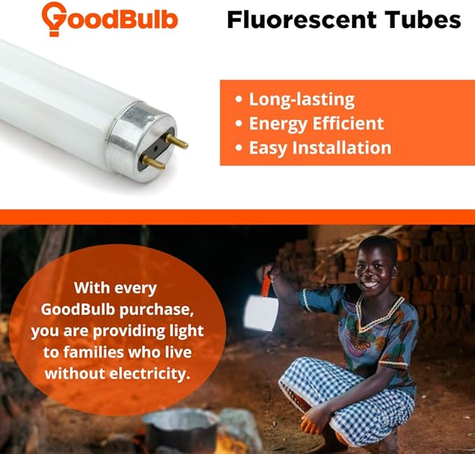 GoodBulb 28W 46 Inch T5 Fluorescent Light Bulb, 5000K Daylight Medium Bi-Pin Base, 2900 Lumens 85 CRI 36000 Life Hours, Instant/Programmed Start (Pack of 40)
