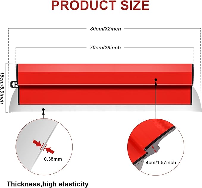 DEKEones 32Inch/80CM Skimming Blade, Stainless Steel Drywall Smoothing Spatula for Large Working Area Wall Decoration Construction Tool