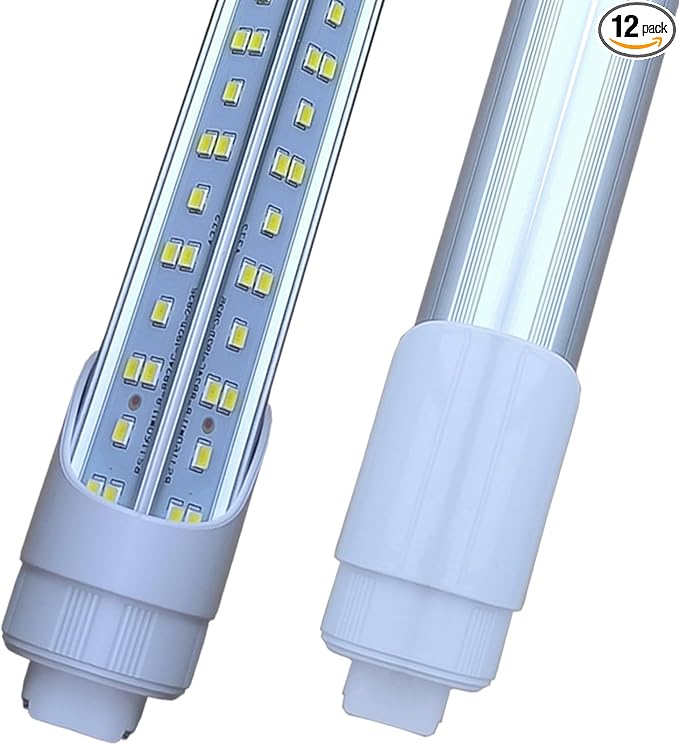 8Ft LED Ballast Bypass Bulbs 2 Pin,T8 LED Bulbs 8 Foot R17D Rotatable F96T12 HO LED Replacement Tube,144W T10 T12 8' Shop Lights,Double End Power 96", 18000LM Cold White 6500K,Clear Cover