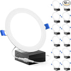 Sunco 12 Pack Recessed Lighting 6 Inch LED, Canless Ceiling Lights Slim with Junction Box, 850 LM, 14W (100W Equivalent), 3000K Warm White, Dimmable, Wafer Thin, 50000 Lifetime Hours ETL.