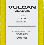 VULCAN Complete Axle Strap Tie Down Kit with Wire Hook Ratchet Straps - Classic Yellow - Includes (4) 22 Inch and (4) 36 Inch Axle Straps, and (4) 15' Wire J Hook Ratchet Straps