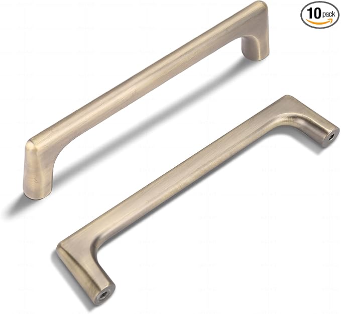 10 Pack 5 Inch(128mm) Hole Center Modern Brushed Antique Bronze Cabinet Pull Handle Timeless Vanity Drawer Pull Handle Classic Cabinet Hardware for Kitchen Dresser Bathroom, B-Bronze(5x10)