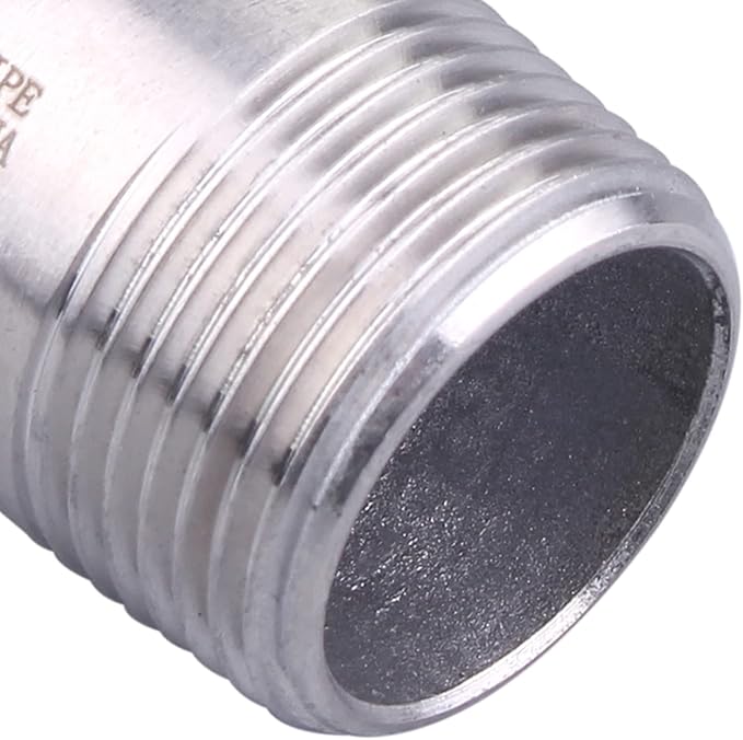 3/4" X 3/4" Male Nipple Pipe Fitting - Stainless Steel NPT Threaded Long Coupling Fitting 2" Length (pack of 2)