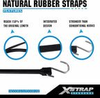 XSTRAP STANDARD 20 Pack 15'' Adjustable Rubber Tarp Straps, EPDM Bungee Cords with Hooks, Ideal for Securing Tarps, Canvases