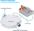 TORCHSTAR 12-Pack 6 Inch Ultra-Thin LED Recessed Lighting with J-Box, 3000K Warm White, 12W Dimmable 1000lm Brightness LED Downlight, ETL & Energy Star Listed