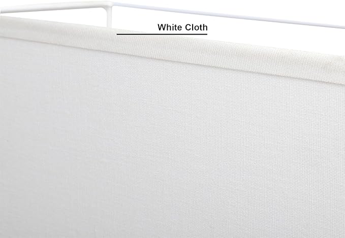 Yosoan 2-Light White Lamp Square Fabric Shades, Double Fabric Lampshade Indoor Wall Mount 2 Bulbs for Wall Sconce Lamp Replacement for Stairwell Bedside Hallway Home Decor(White)