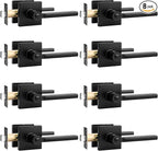 Probrico Privacy Black Door Handle Interior Lockset Heavy Duty Square Door Lever for Bedroom or Bathroom Reversible Keyless Slim Handleset Door Knob 8 Pack