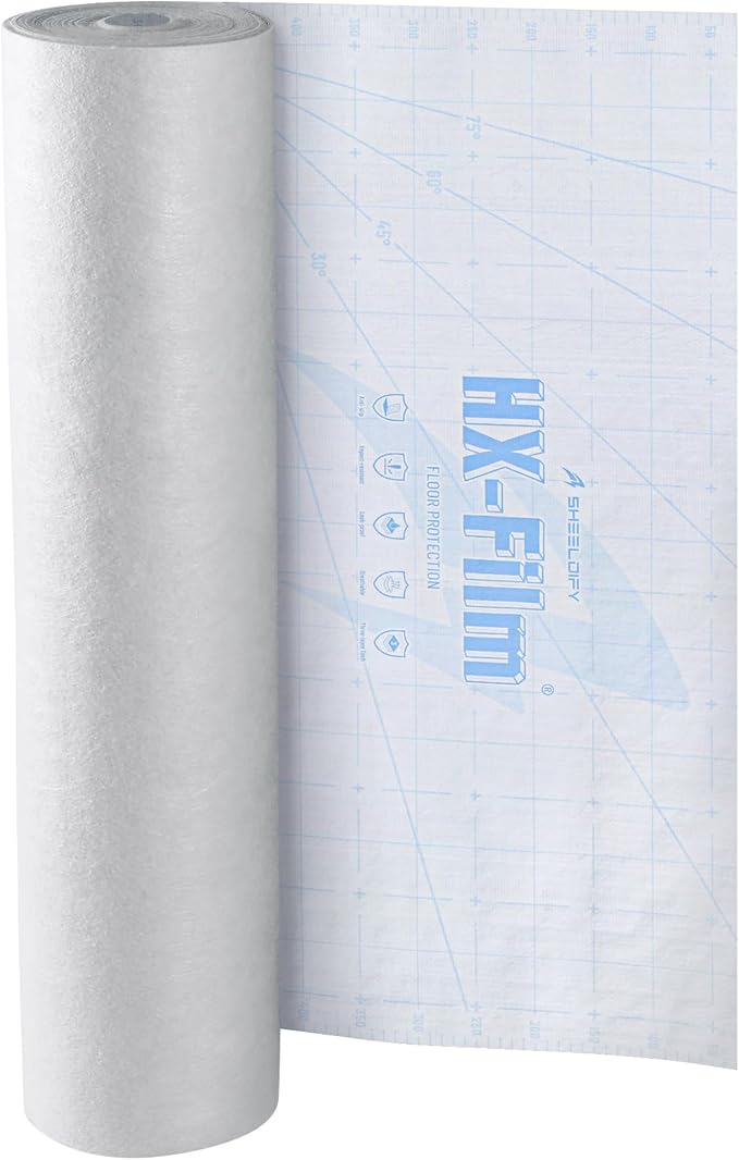 39"x100' Heavy-Duty Floor Protection | Construction Grade Carpet Protector | Drop Cloth Plastic Film for Hardwood Floors | Waterproof Painters Covering with No Residue(Ice Blue)