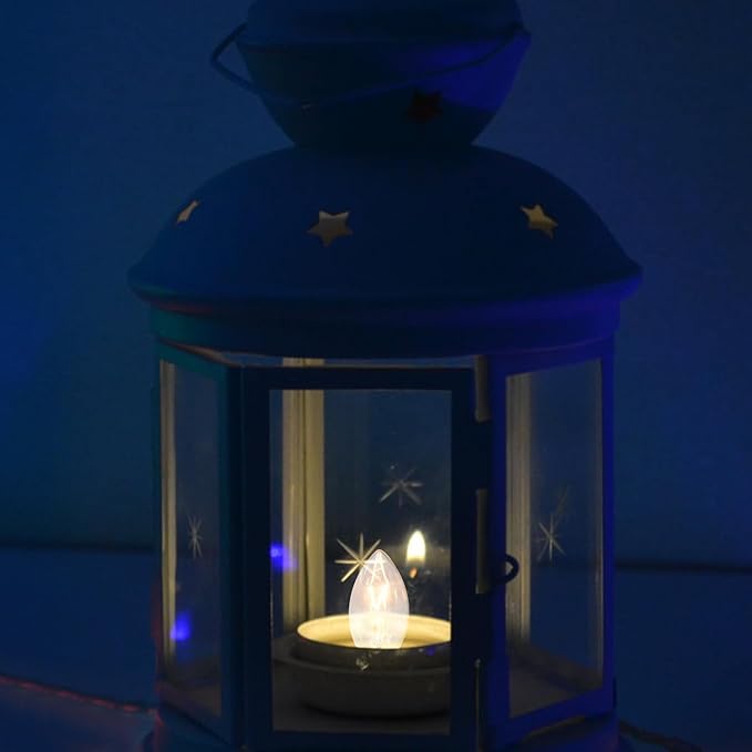 25 Pack Clear Christmas Lights C7 Incandescent Replacement Bulbs, C7 Vintage Christmas Lights Outdoor 5 Watts Night Light Bulbs Fits in C7/E12 Base for Indoor and Outdoor Home Party Decorations