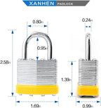 Keyed Alike Laminated Steel Padlocks with Normal Shackle for Sheds, Fences & Lockers (24-Pack)