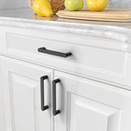 Amerdeco 10 Pack ZH0005MB Matte Black 5 Inch(128mm) Hole Centers Kitchen Cabinet Pulls Hardware Modern Kitchen Handles for Cabinets Cupboard Handles Drawer Pulls